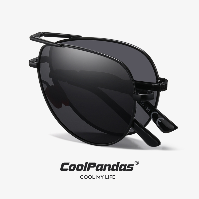 Sunglasses Aviator Polarized - CoolPandas ファッション折りたたみサングラス男性用航空偏光フォトクロミックメガネ女性昼夜視力眼鏡アンチグレア