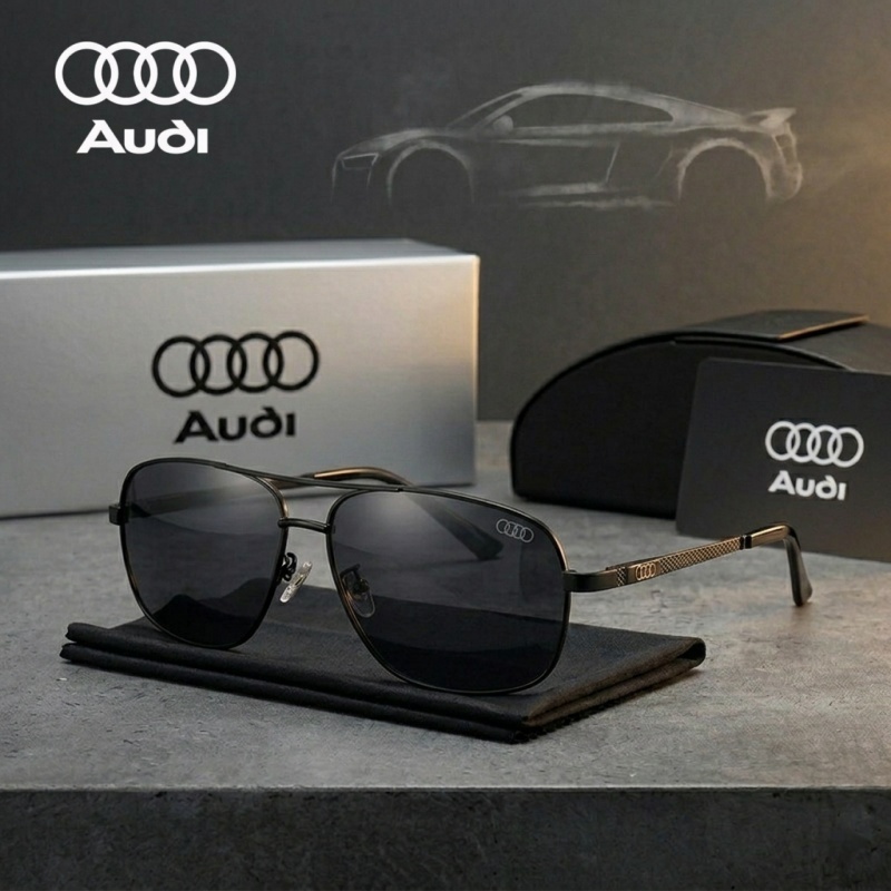 Sunglasses Aviator Polarized - ラグジュアリー AUDI サングラス 偏光 スクエア アビエーター