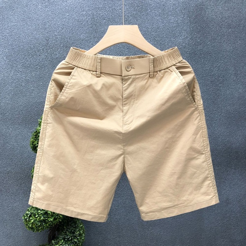 Shorts Chino Slim - メンズサマースリムフィットドレスショーツ ビジネスカジュアル 軽量パンツ 無地ブラック 膝丈チノパンツ