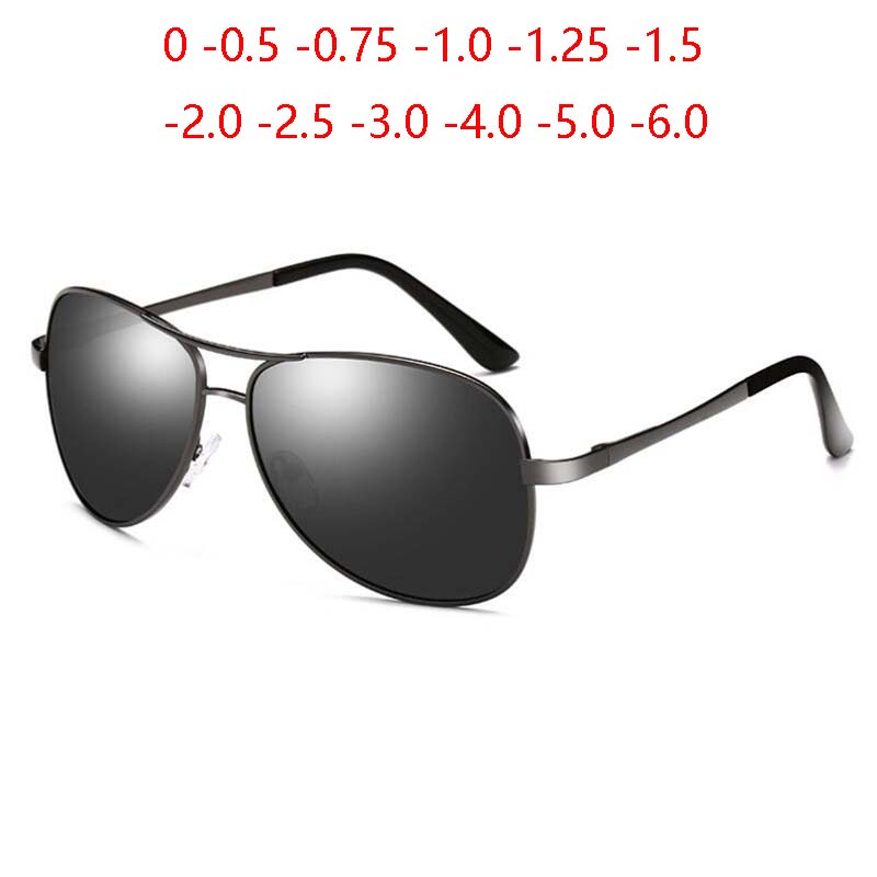 Sunglasses Aviator Polarized - オーバル処方サングラス男性偏光マイナスレンズ航空パイロットサングラス男性 0 -0.5 -0.75 -1.0 -1.25