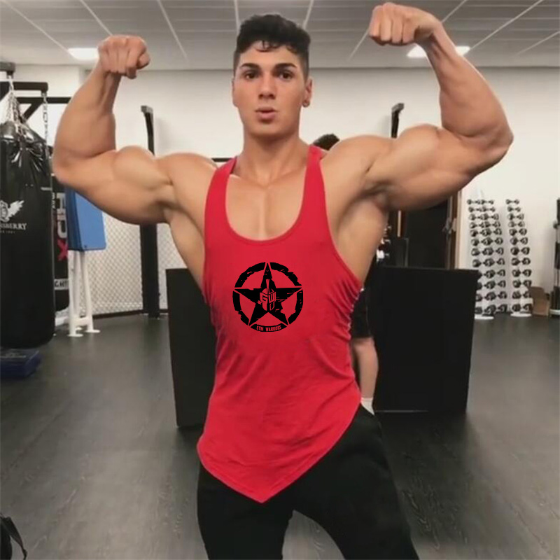 Tank Top Muscle - ジムボディービル筋肉シャツ夏ノースリーブ綿通気性タンクトップメンズフィットネススポーツ不規則な裾ヒップホップシングレット