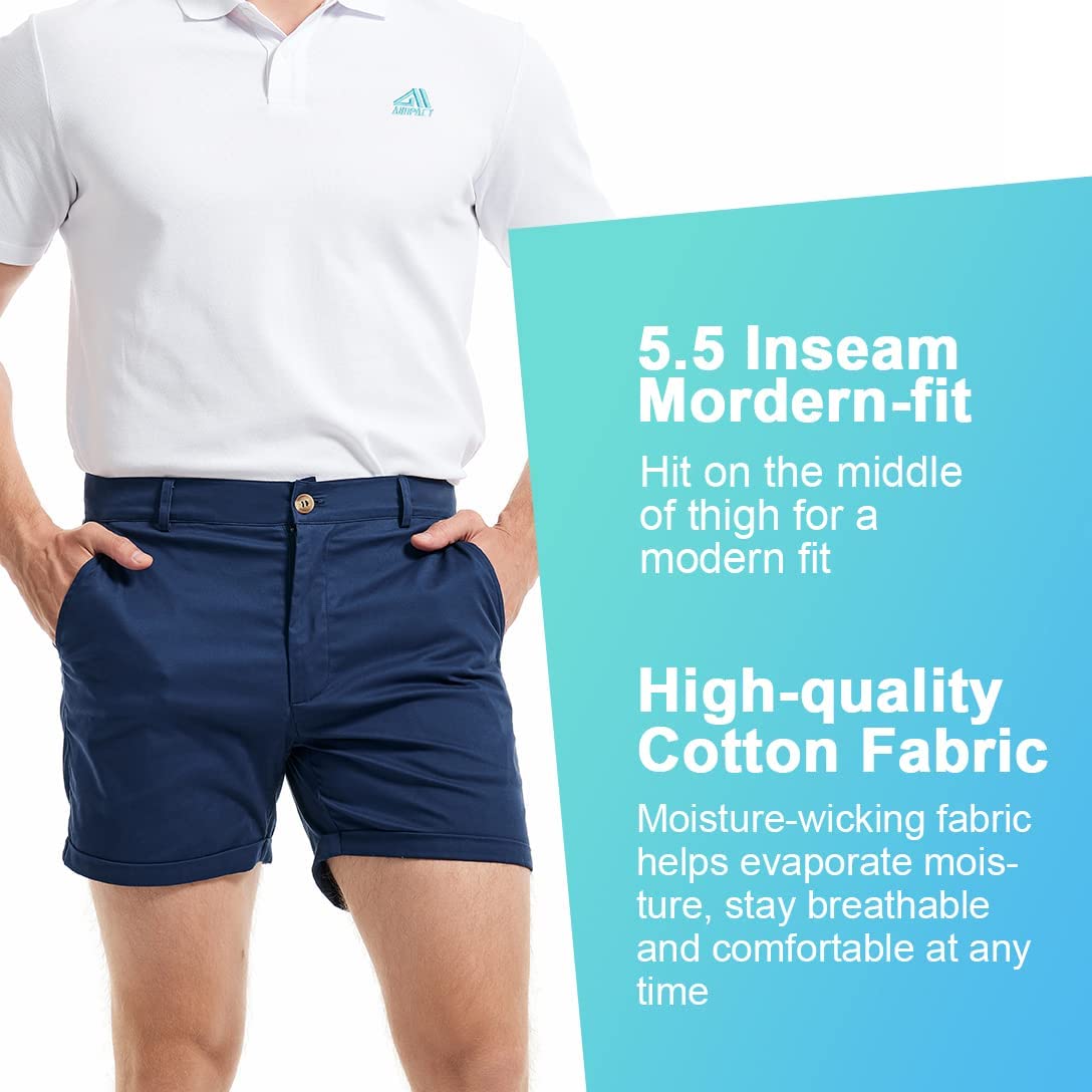 男性用インパクトショーツ,スリムフィット,5インチ股下,フラ - Shorts Chino Slim のレビューと価格