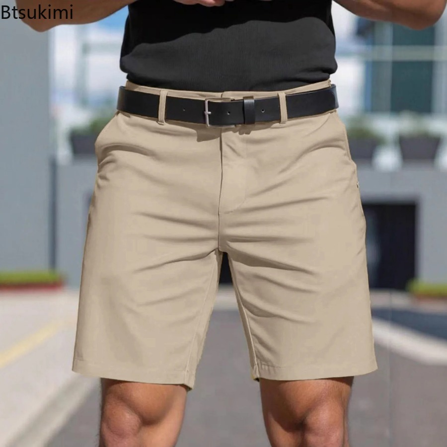 夏の新作メンズ無地スリムチノショーツ、ビジネス、ゴルフ、スポ - Shorts Chino Slim のレビューと価格