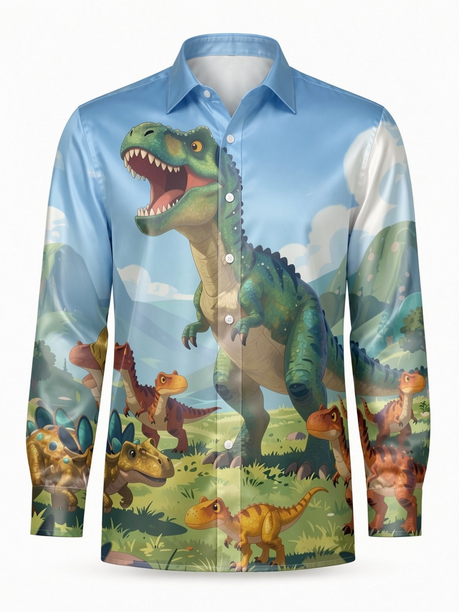メンズファッションサテン長袖ボタンシャツポリッシュドカラード - Resort Shirt Floral のレビューと価格