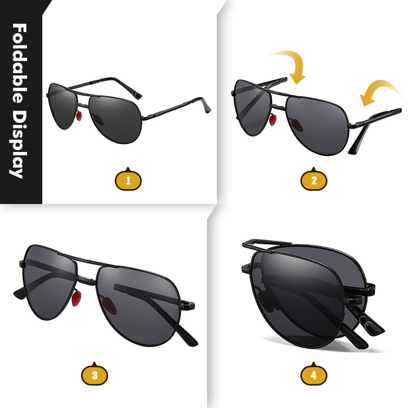 CoolPandas ファッション折りたたみサングラス男性用 - Sunglasses Aviator Polarized のレビューと価格