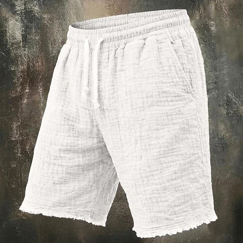 おしゃれなリネンショートパンツ メンズ デイリーレジャー 無 - Short Linen Drawstring のレビューと価格