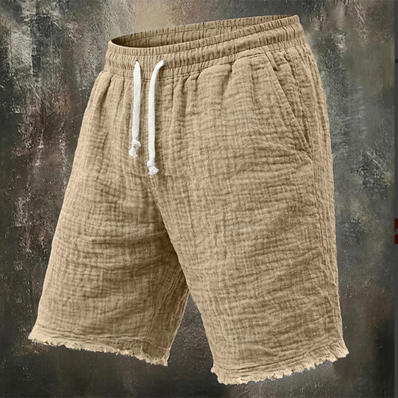 おしゃれなリネンショートパンツ メンズ デイリーレジャー 無 - Short Linen Drawstring のレビューと価格
