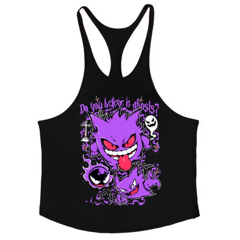 夏メンズタンクトップ綿 100% ベスト日本アニメポケモンプ - Tank Top Muscle のレビューと価格