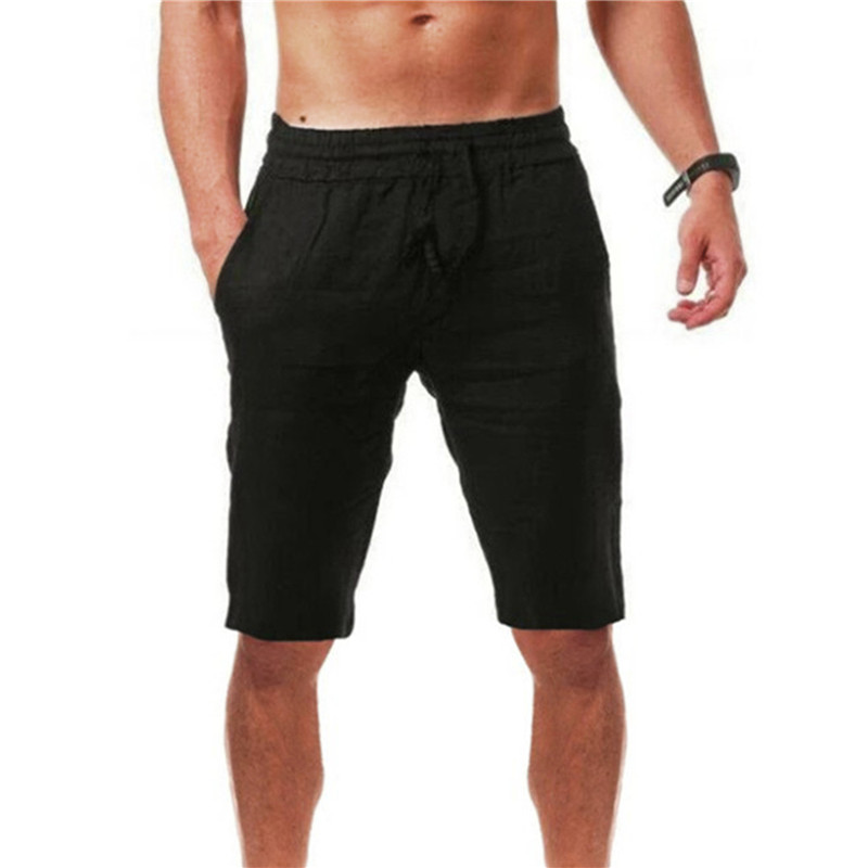 2026 新メンズコットンショートパンツ男性夏通気性ソリッド - Short Linen Drawstring のレビューと価格