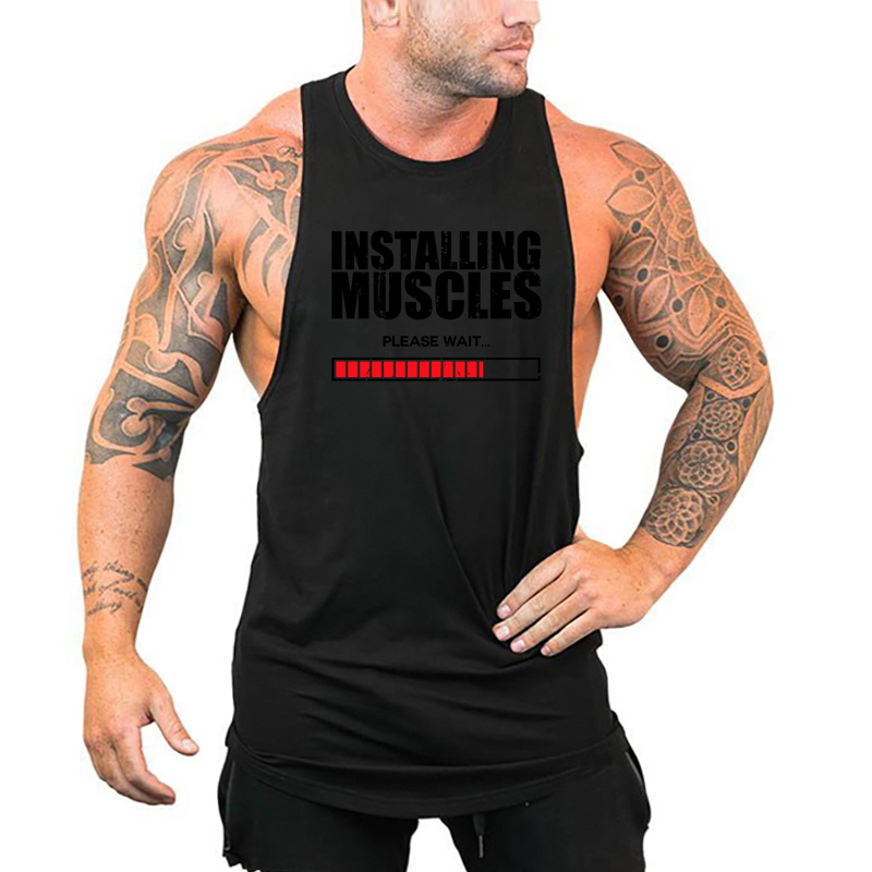 筋肉のインストールお待ちくださいプリントベストジムフィットネ - Tank Top Muscle のレビューと価格
