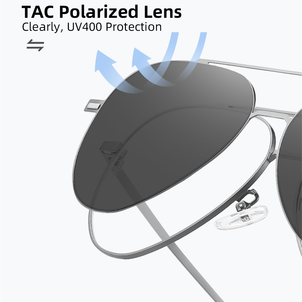 VIVIBEE 航空磁気偏光クリップオンサングラスパイロット - Sunglasses Aviator Polarized のレビューと価格