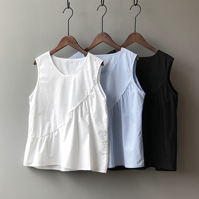 女性のためのルーズなコットンとリネンのタンクトップ,ボヘミア - Shirt Camp Collar のレビューと価格