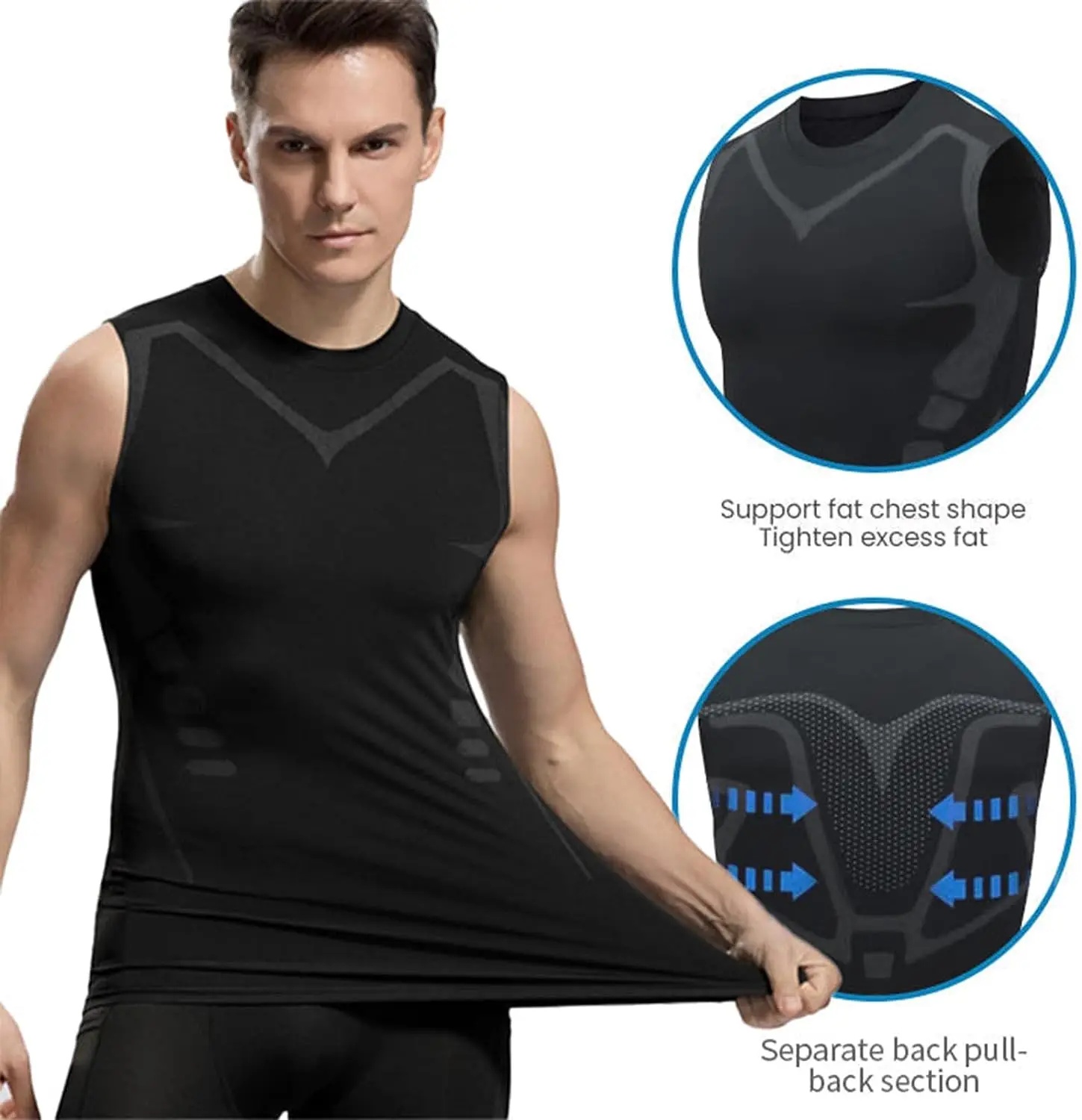 圧縮タンクトップメンズジムシャツノースリーブ速乾性プリントス - Tank Top Muscle のレビューと価格